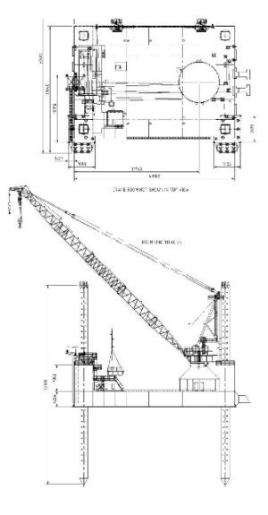 Jack-up Barge, 250 ton pedestal crane - Van Loon Maritime Services B.V.